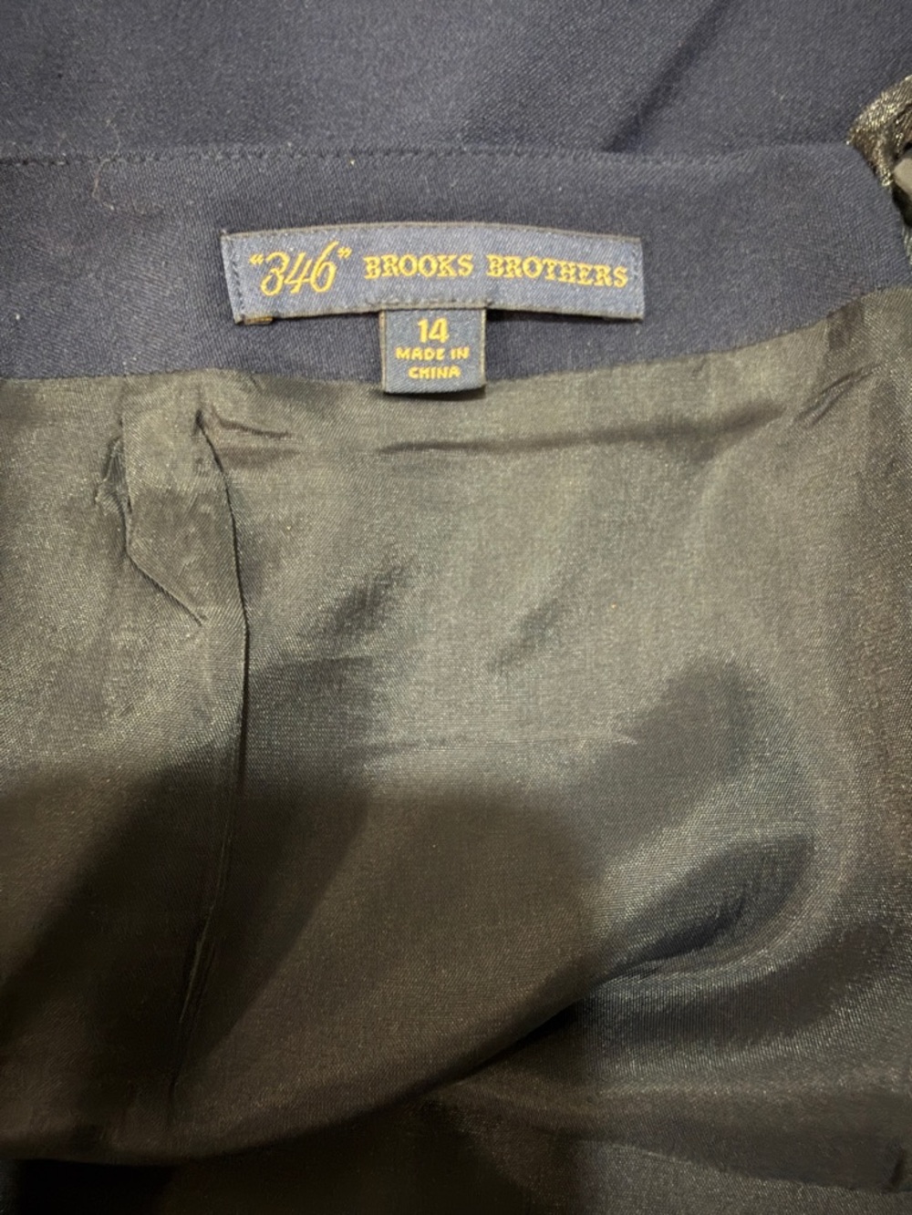 Brooks Brothers 346 Navy Wrap Look Skirt 14 Quiet Luxury Heritage - Picture 6 of 7